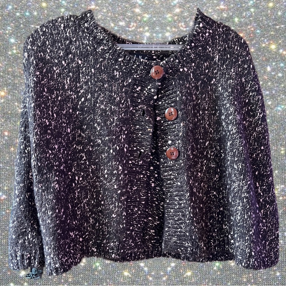 Early 2000s Brown buttoned poncho sweater